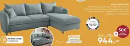 Möbel Buss WOHNLANDSCHAFT Stoff Cord Aqua Angebot