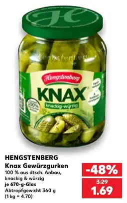 Kaufland HENGSTENBERG Knax Gewürzgurken Angebot