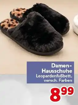 CENTERSHOP Damen-Hausschuhe Leopardenfußbett Angebot