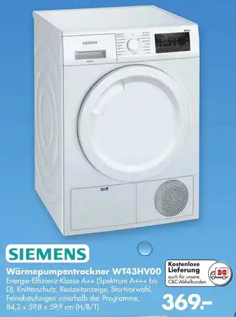 Handelshof Siemens Wärmepumpentrockner WT43HV00 Angebot