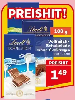 CENTERSHOP Lindt Vollmilch Schukolade Angebot