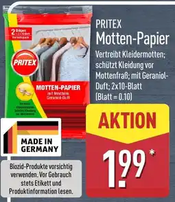 Aldi Nord PRITEX Motten-Papier Angebot