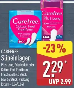 Aldi Nord Carefree Slipeinlagen Angebot