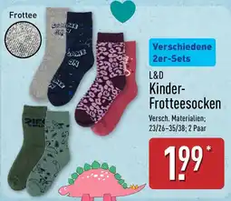 Aldi Nord L&D Kinder-Frotteesocken Angebot