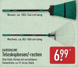 Aldi Nord GARDENLINE Teleskopbesen/-rechen Angebot