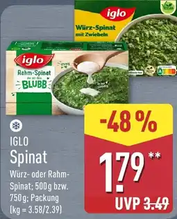 Aldi Nord IGLO Spinat Angebot