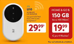 Aldi Nord ZTE U10 MOBILER LTE ROUTER Angebot