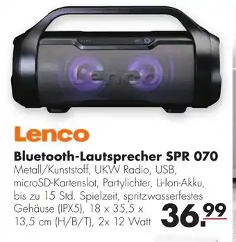 Handelshof Lenco Bluetooth Lautsprecher SPR 070 Angebot