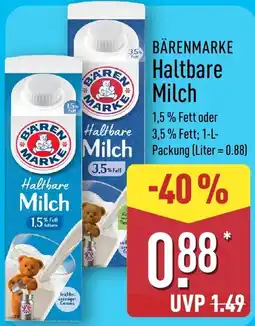 Aldi Nord BÄRENMARKE Haltbare Milch Angebot