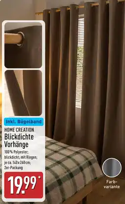 Aldi Nord HOME CREATION Blickdichte Vorhänge Angebot
