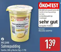 Aldi Nord MILSANI Sahne pudding Vanille Angebot