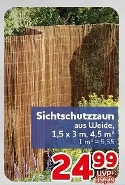 CENTERSHOP Sichtschutzzaun aus Weide Angebot