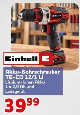 CENTERSHOP Einhell Akku-Bohrschrauber TE-CD 12/1 Li Angebot