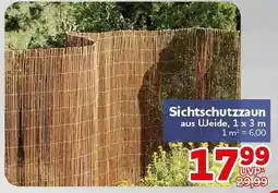 CENTERSHOP Sichtschutzzaun aus Weide Angebot