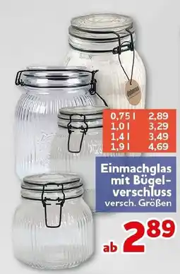 CENTERSHOP Einmachglas mit Bügelverschluss Angebot