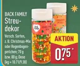 Aldi Nord BACK FAMILY Streudekor Angebot