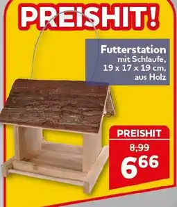CENTERSHOP Futterstation mit Schlaufe, 19 x 17 x 19 cm, aus Holz Angebot