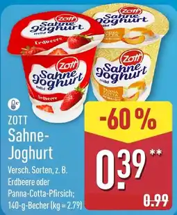 Aldi Nord Zott Sahne-Joghurt Angebot