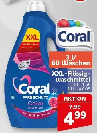 CENTERSHOP Coral XXL-Flüssig-waschmittel FARBSCHUTZ Color Angebot