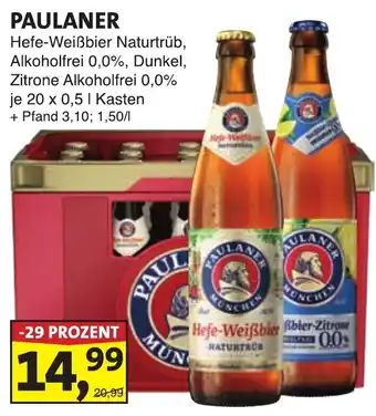 PAULANER Hefe-Weißbier Naturtrüb, Alkoholfrei 0,0%, Dunkel, Zitrone Alkoholfrei 0,0%