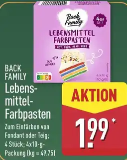 Aldi Nord Back Family Lebensmittel-Farbpasten Angebot