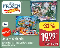Aldi Nord Disney FROZEN Hot Wheels Adventskalender Angebot