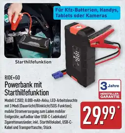 Aldi Nord RIDE+GO Powerbank mit Starthilfefunktion Angebot