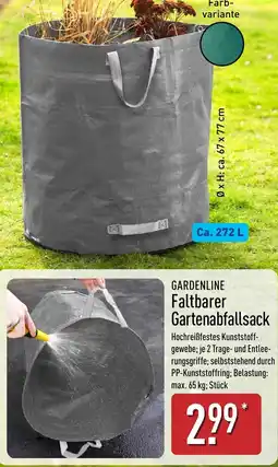 Aldi Nord GARDENLINE Faltbarer Gartenabfallsack Angebot
