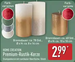 Aldi Nord HOME CREATION Premium-Rustik-Kerze Angebot