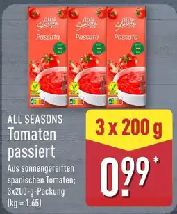 Aldi Nord ALL SEASONS Tomaten passiert Angebot