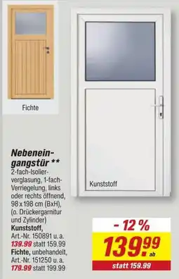 toom Baumarkt Nebeneingangstür ** Angebot