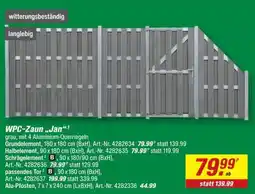 toom Baumarkt WPC-Zaun „Jan“ Angebot