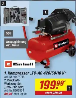 toom Baumarkt Kompresor „TC-AC 420/50/10 V“ Angebot
