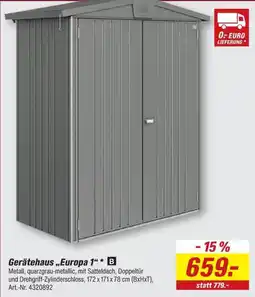 toom Baumarkt Gerätehaus „Europa 1“ Angebot
