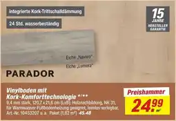 toom Baumarkt PARADOR Vinylboden mit Kork-Komforttechnologie Angebot