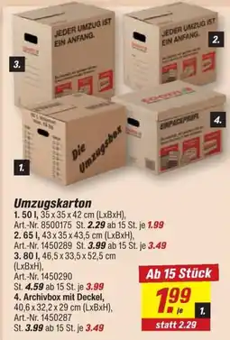 toom Baumarkt Umzugskarton Angebot