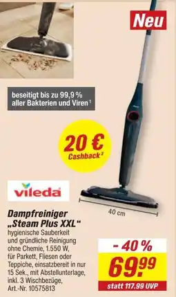 toom Baumarkt Dampfreiniger „Steam Plus XXL“ vileda Angebot