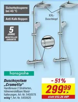 toom Baumarkt Duschsystem „Crometta“ hansgrohe Angebot