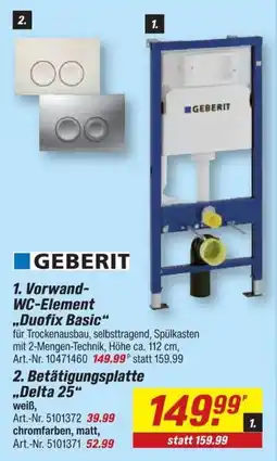 toom Baumarkt GEBERIT Vorwand-WC-Element „Duofix Basic“ Angebot