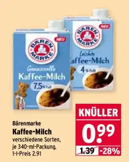 Wasgau Bärenmarke Kaffee-Milch Angebot