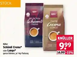 Wasgau Käfer Schümli Crema* oder Lungo* ganze Bohnen Angebot
