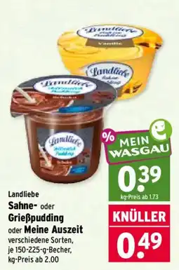 Wasgau Landliebe Sahne- oder Grießpudding Angebot