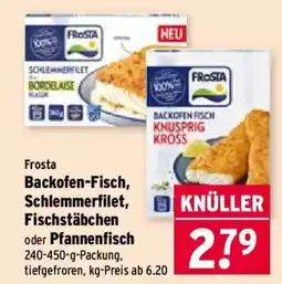 Wasgau Frosta Backofen-Fisch, Schlemmerfilet, Fischstäbchen oder Pfannenfisch Angebot