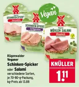 Wasgau Rügenwalder Veganer Schinken-Spicker oder Salami Angebot