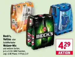 Wasgau Beck's, Veltins oder Schöfferhofer Weizen-Mix Angebot