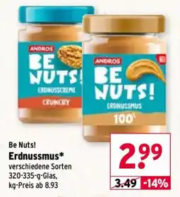 Wasgau ANDROS BE NUTS! Erdnussmus Angebot
