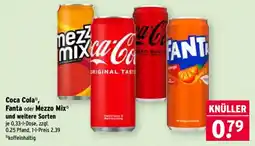 Wasgau Coca Cola, Fanta oder Mezzo Mix Angebot