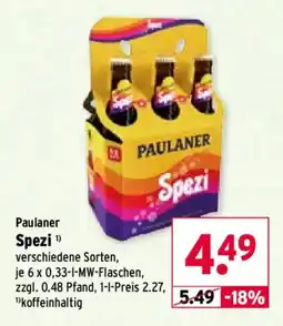 Wasgau Paulaner Spezi Angebot
