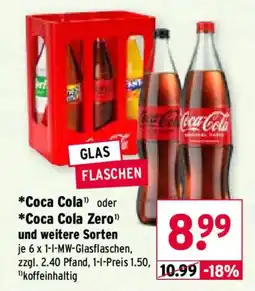 Wasgau Coca Cola Glasflaschen Angebot