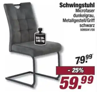 Schwingstuhl Microfaser dunkelgrau, Metallgestell/Griff schwarz